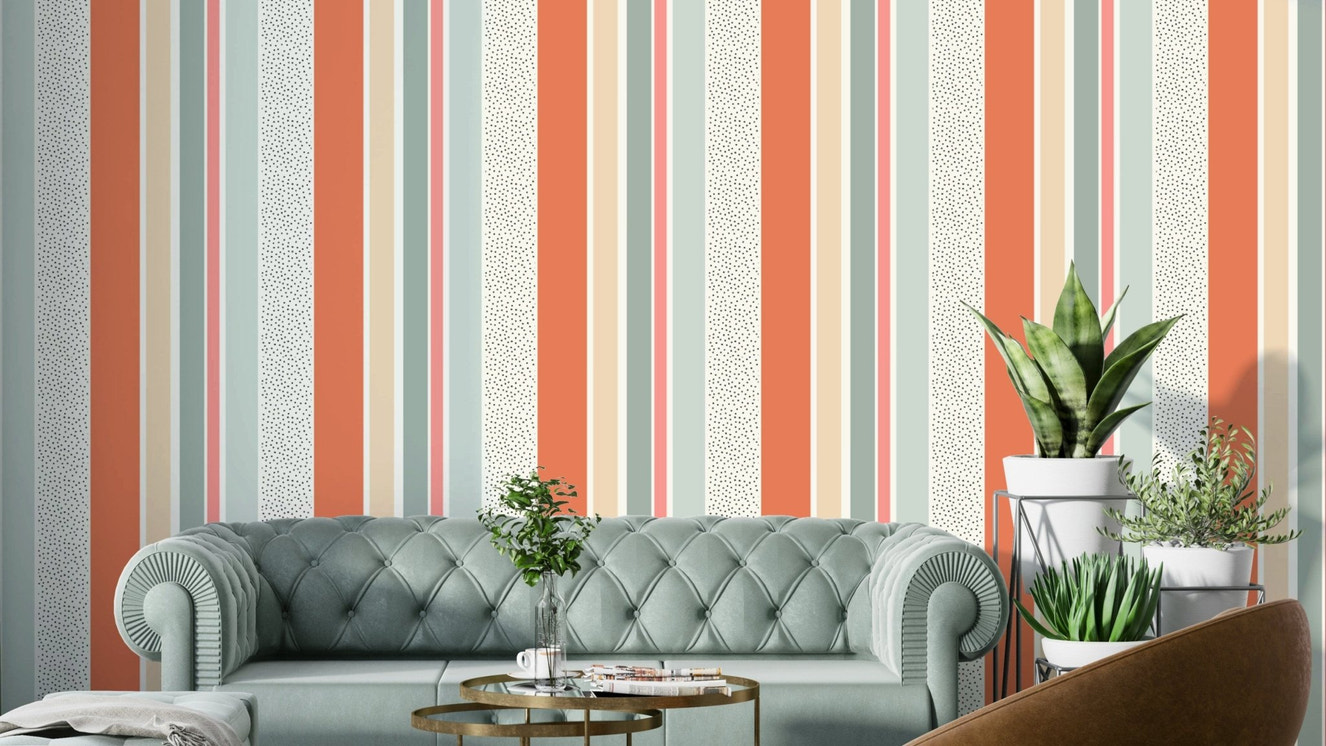 Summer stripes wallpaper with pastel color palette

