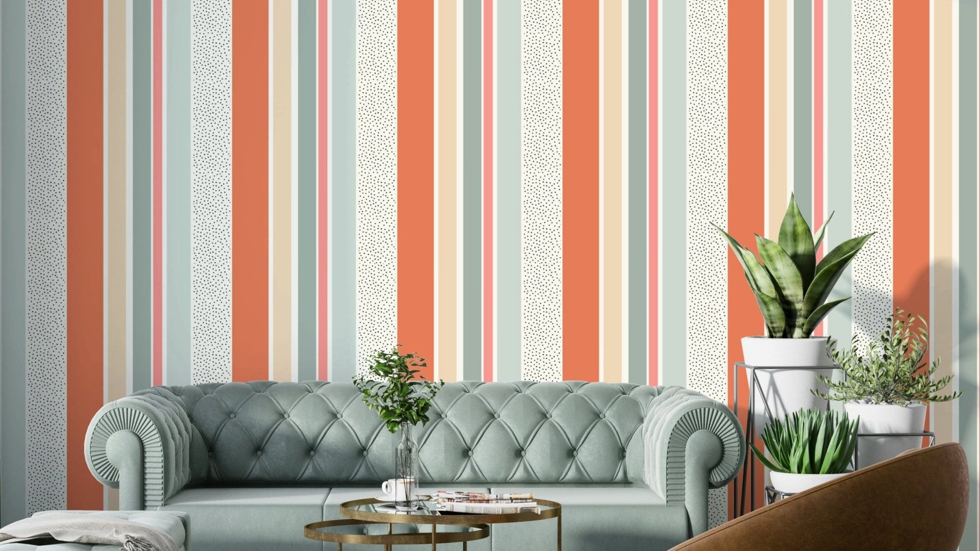Summer stripes wallpaper with pastel color palette

