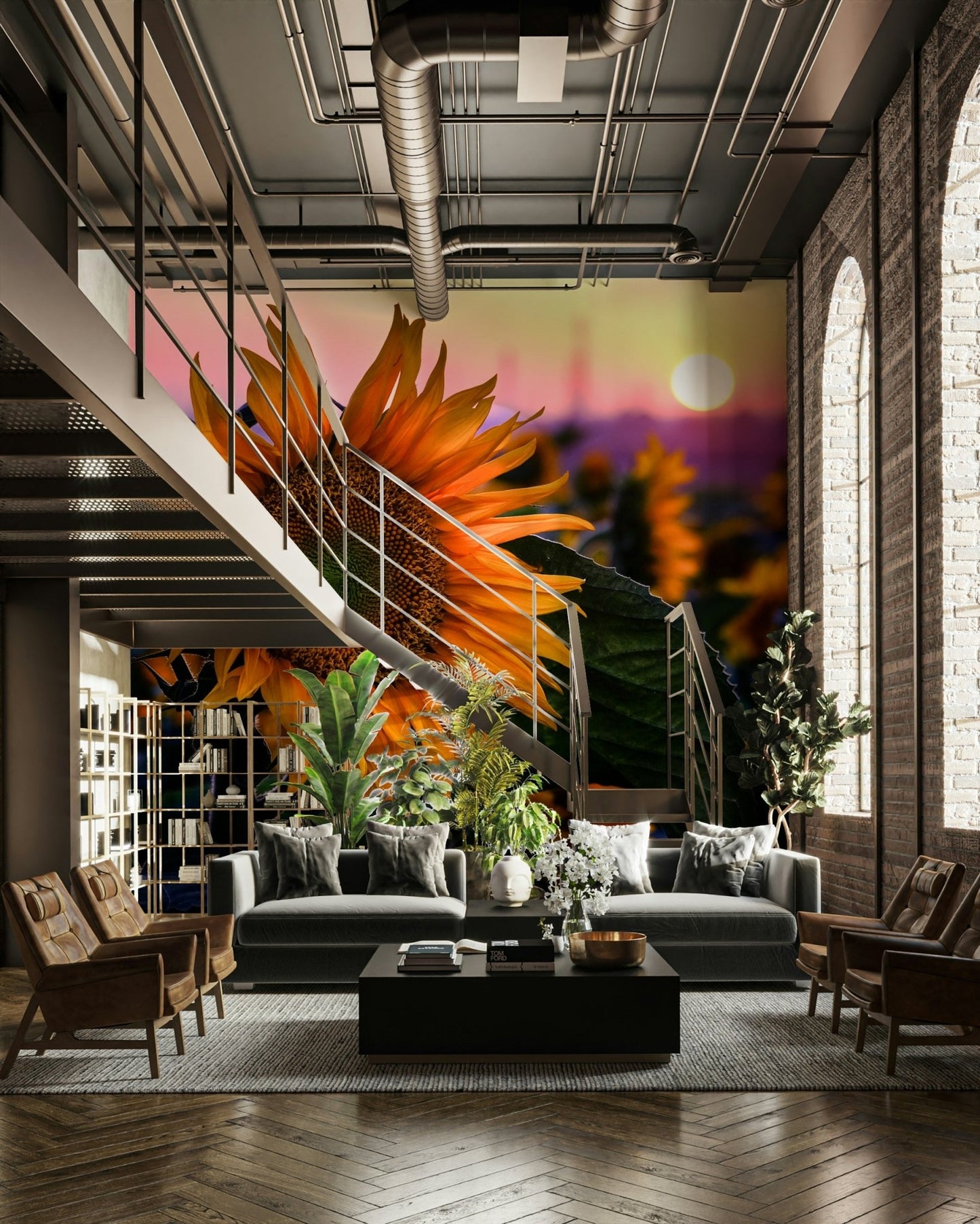 The colors are rich yellows, oranges, and soft reds.
