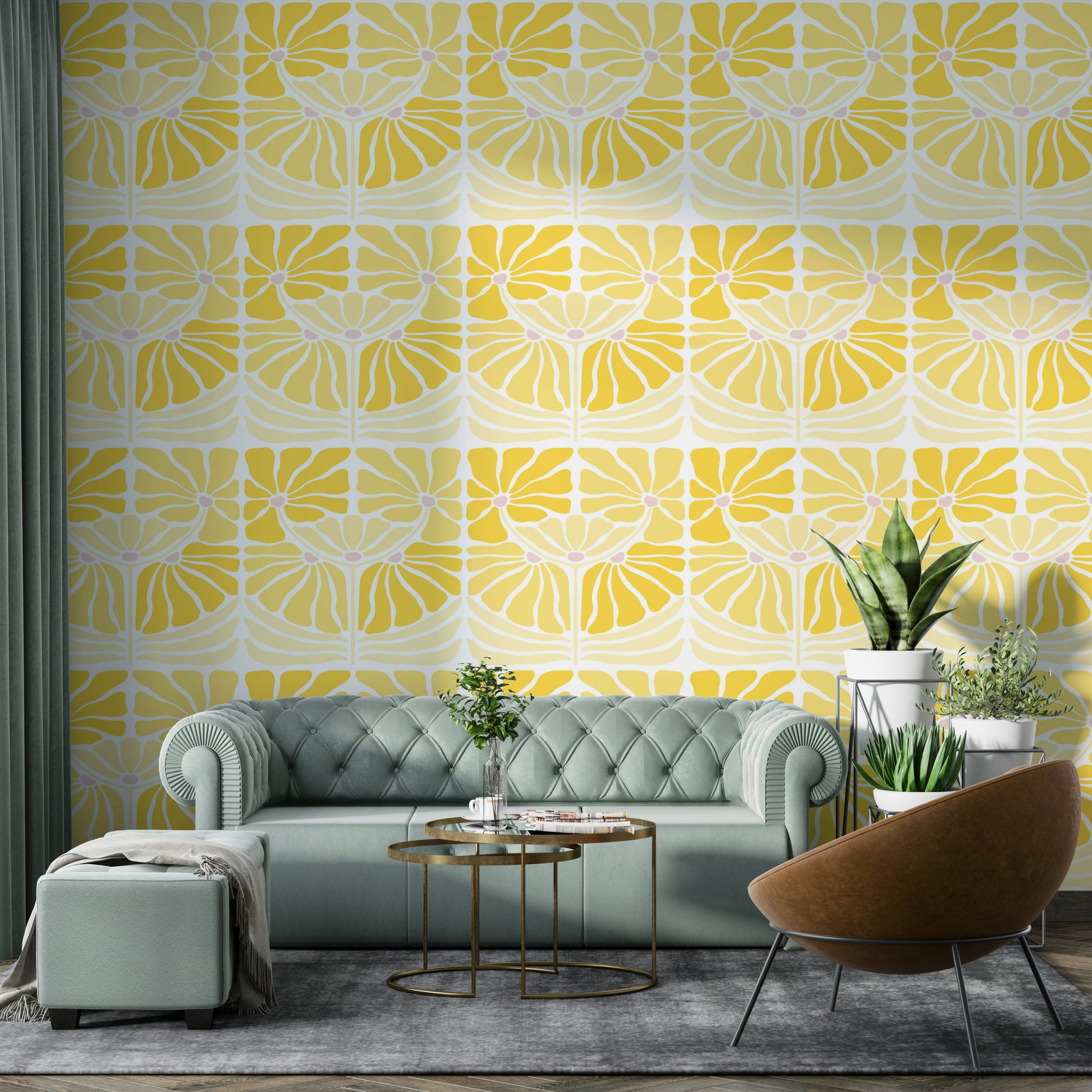 Delicate daisy flower wallpaper for bright decor


