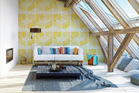 Soft botanical wallpaper with white daisy flowers

