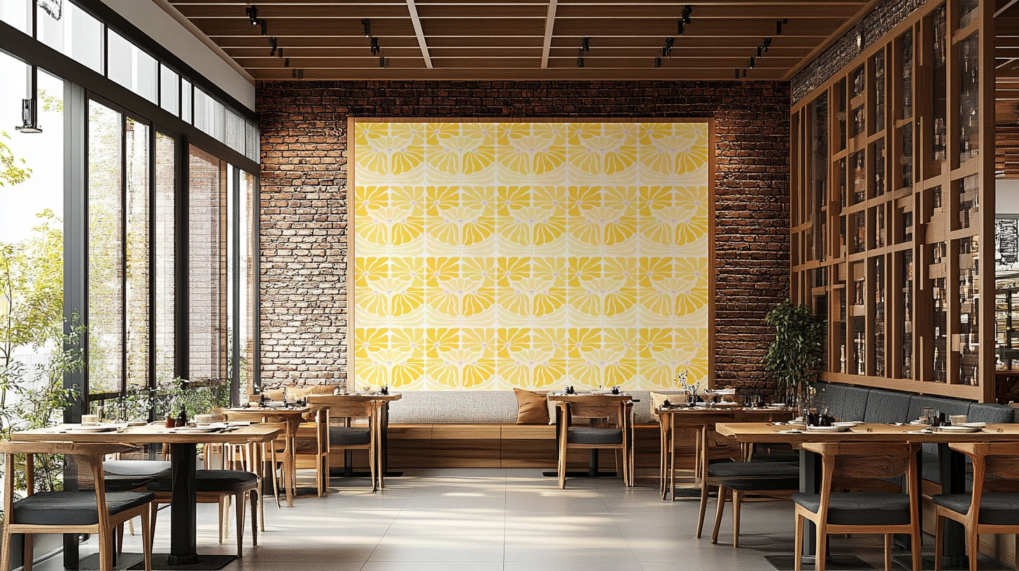 Light floral wallpaper with radiant daisy print

