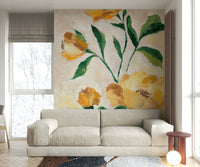 Glowing floral mural for cozy, radiant interiors

