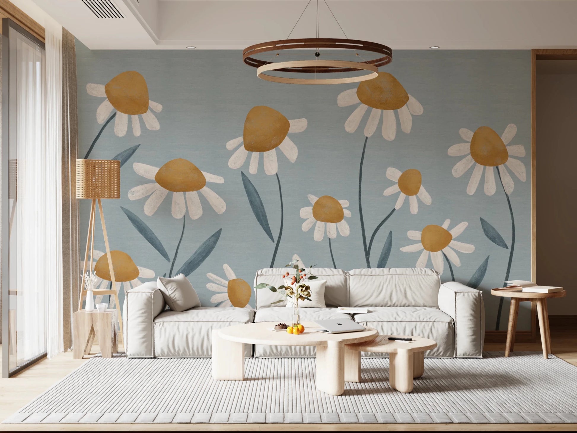 Sunny Daisy Field Wall Mural