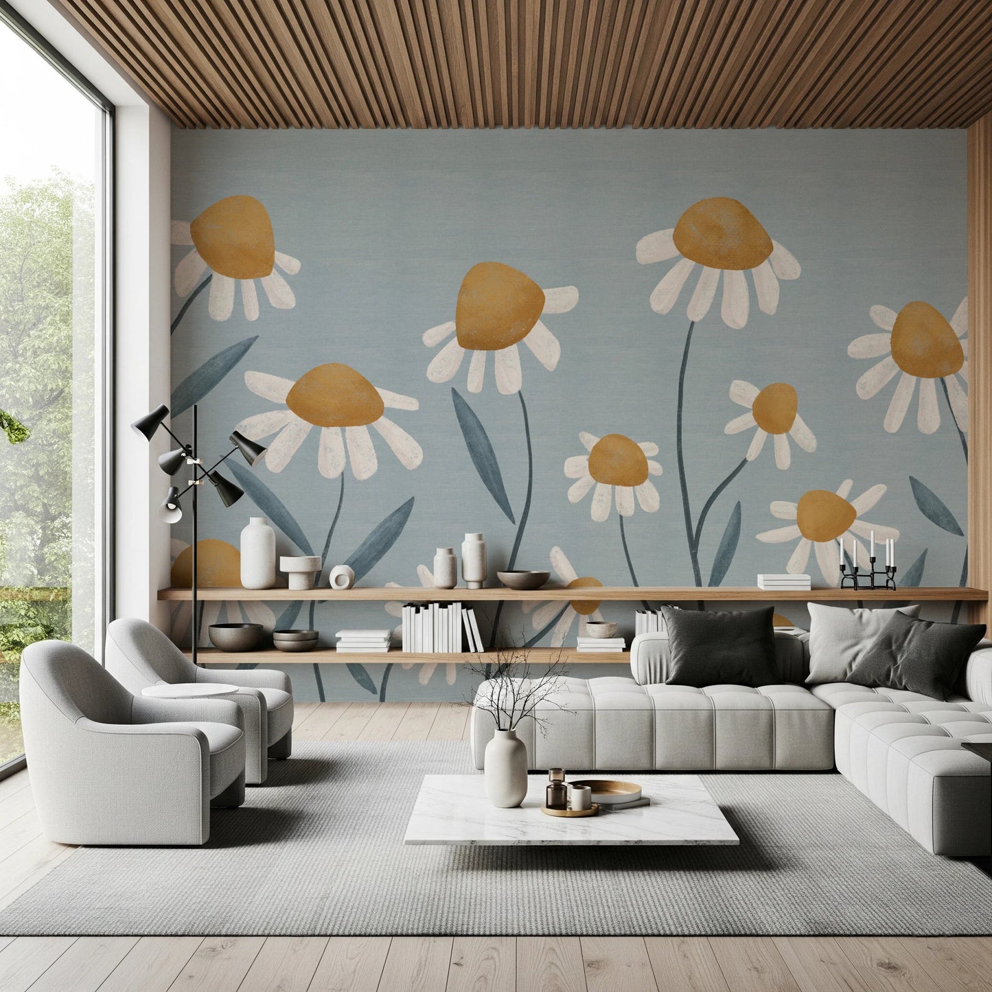 Sunny Daisy Field Wall Mural