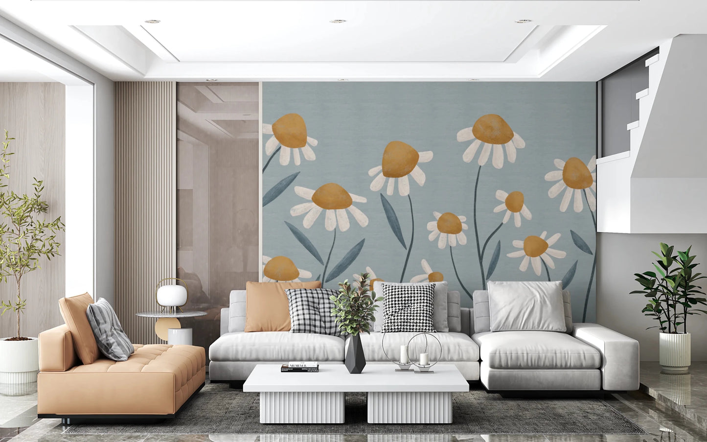 Sunny Daisy Field Wall Mural