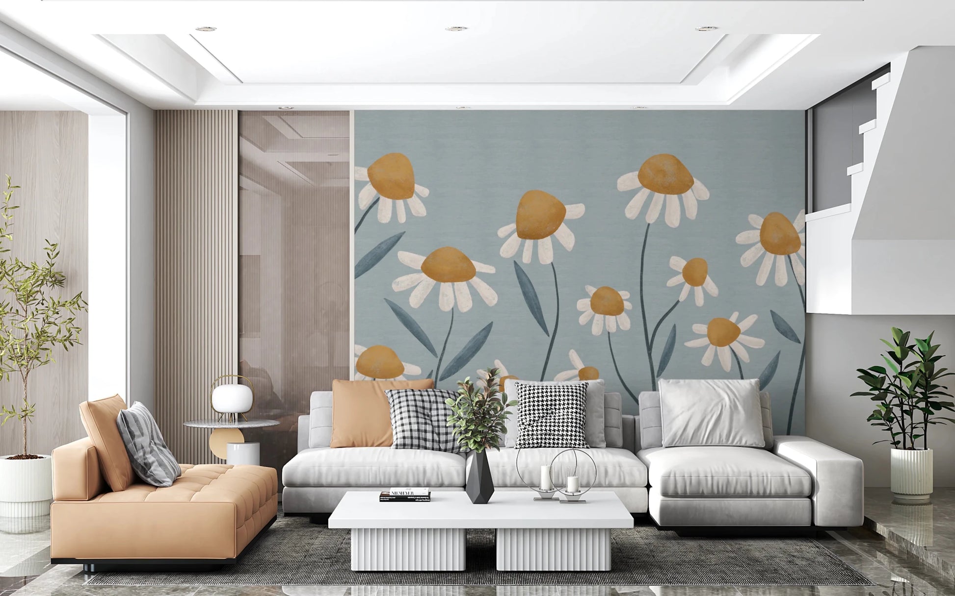 Sunny Daisy Field Wall Mural