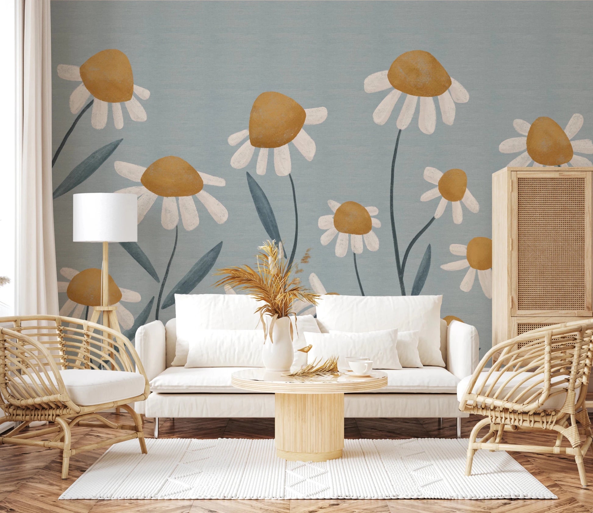 Sunny Daisy Field Wall Mural