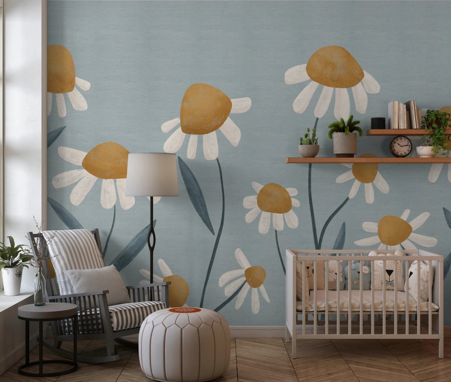 Sunny Daisy Field Wall Mural