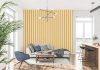 Subtle textures on Sunny Stripes Wallpaper cream stripes.