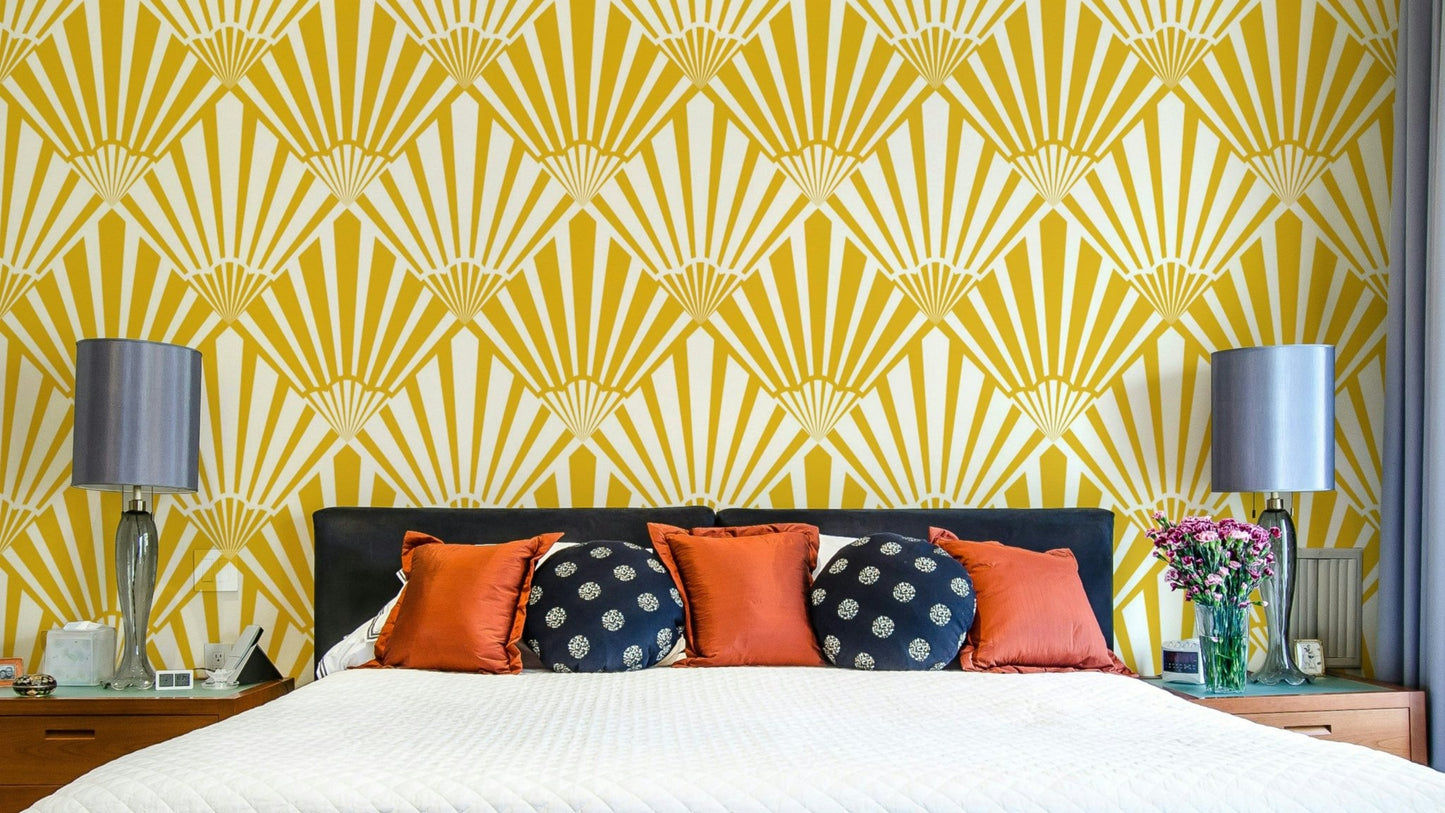 The colors are soft, muted tones of yellow, gold, and white.

