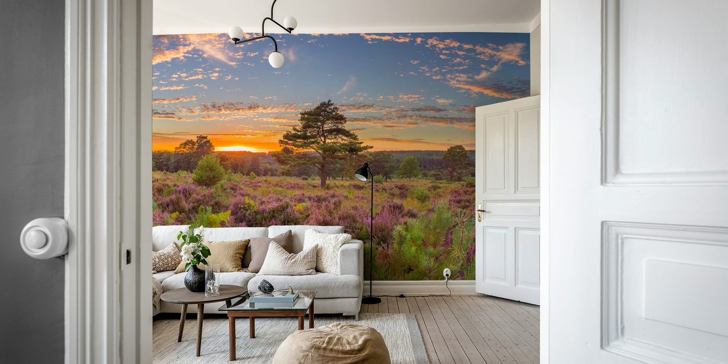 The mural extends across the entire wall, creating a clean backdrop.

