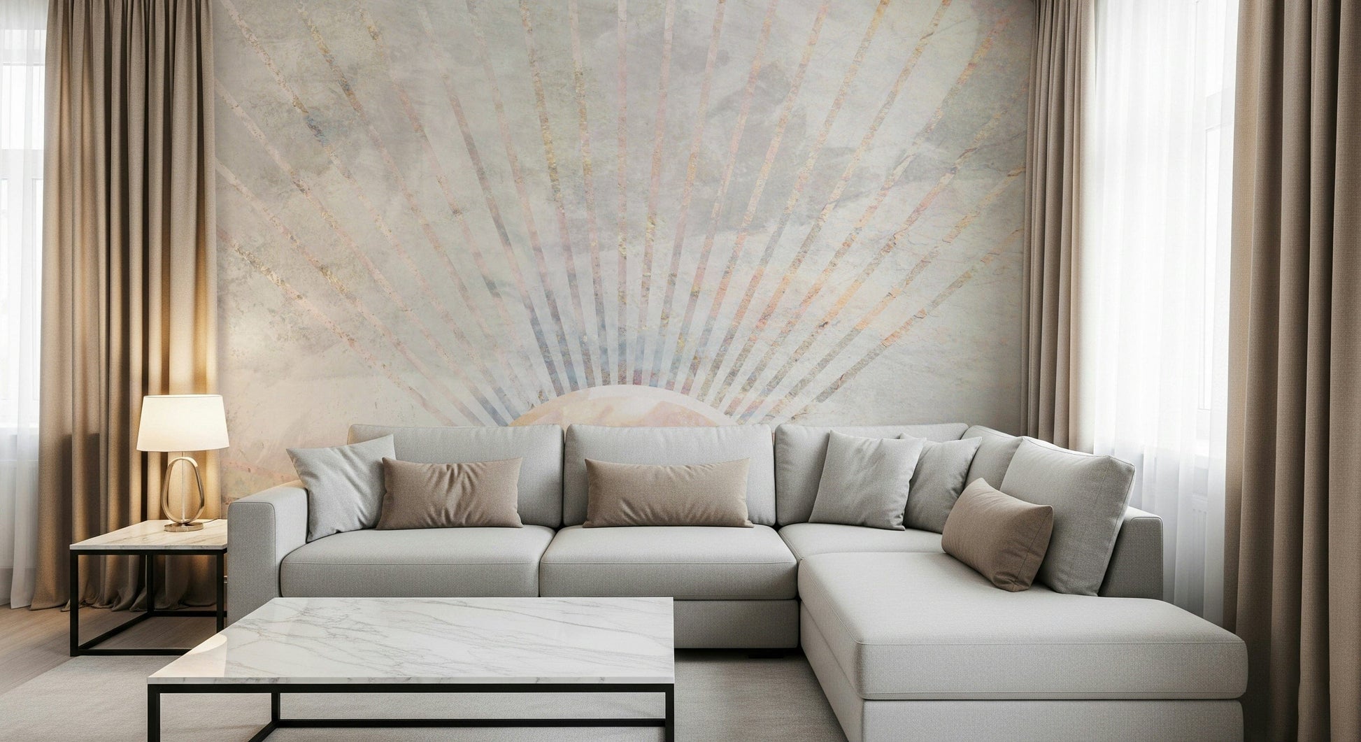 A contemplative elegant marble wallpaper mural for a feature wall.