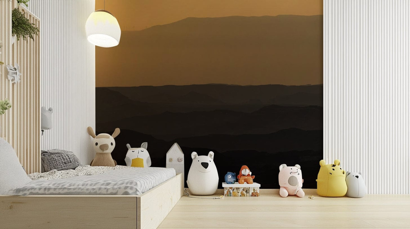 A beautiful serene desert landscape with a soft sunrise.

