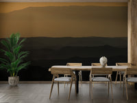 A calming desert theme wallpaper mural that defines a space.


