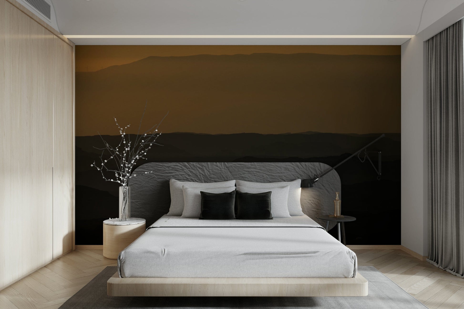 A beautiful panoramic wall mural for a living room.

