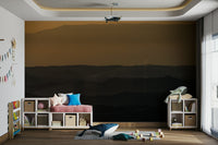 A graceful desert landscape wall mural in warm tones.

