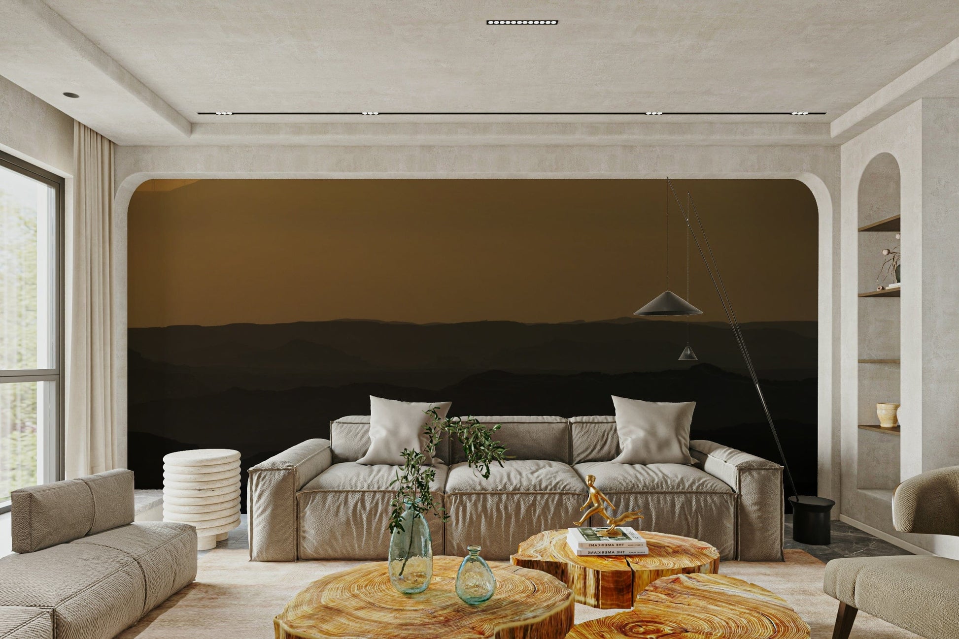 A serene canyon landscape wall mural for your decor.

