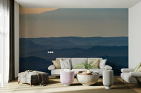 A calming desert theme wallpaper mural that defines a space.

