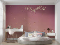 An angled shot of the mural's gentle color palette.

