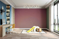 The wallpaper is used to create a feature wall in a bedroom.

