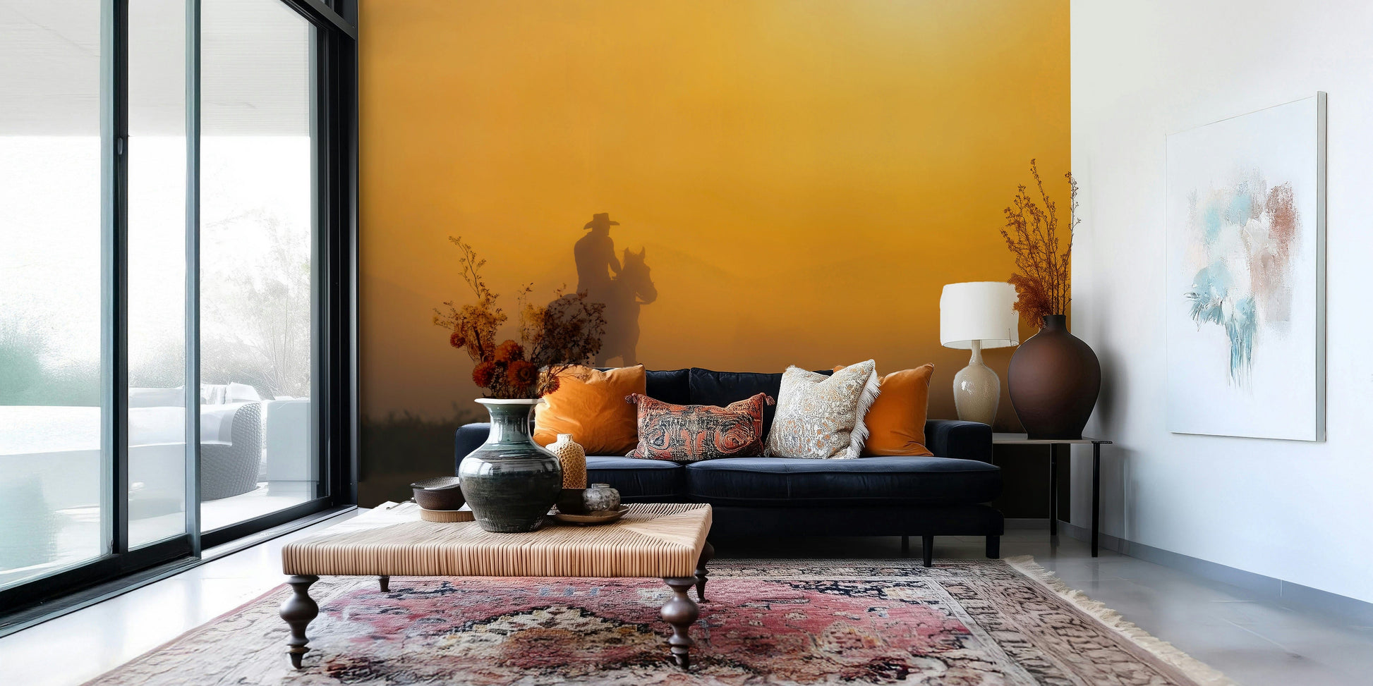 Sunset Ride mural adding a tranquil, nature-inspired touch to interiors.
