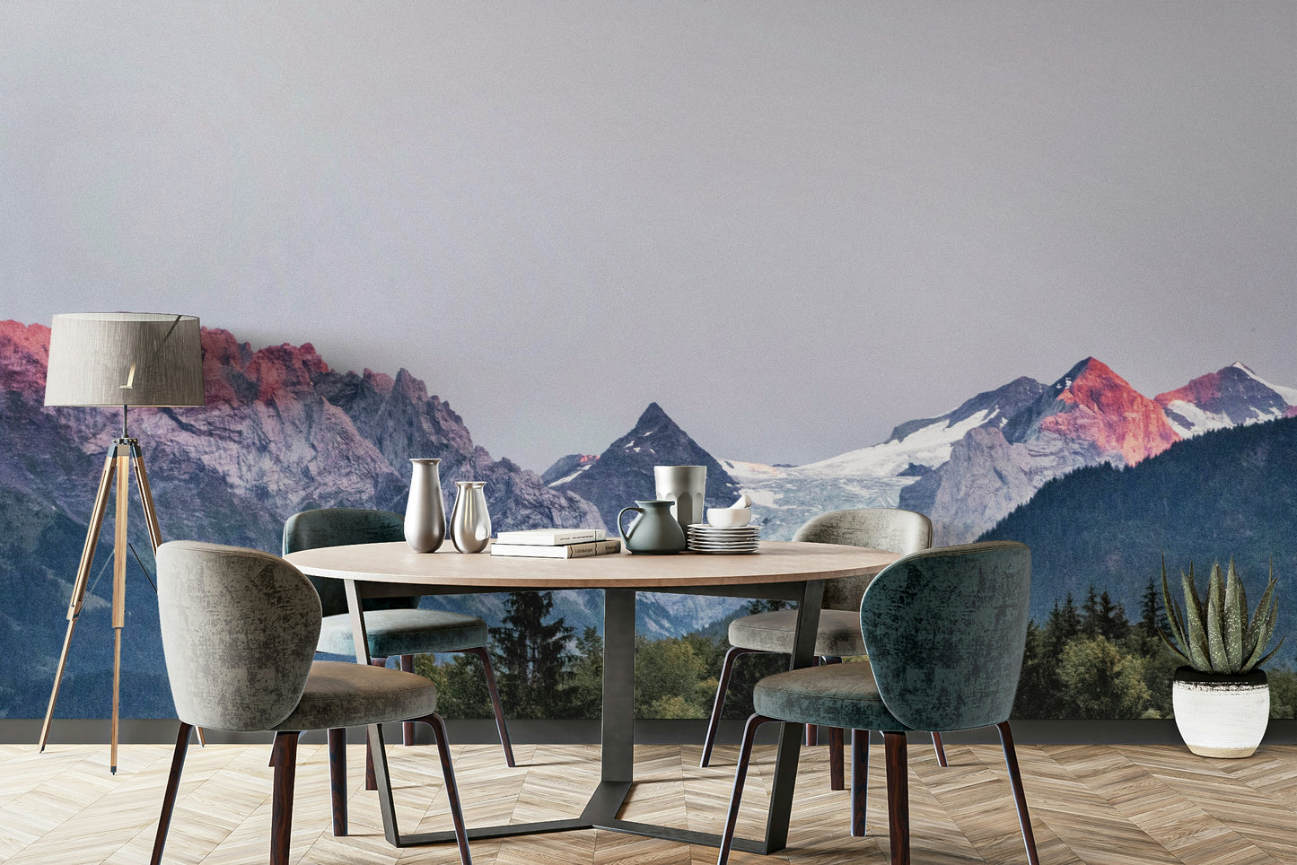 Sunset Mountain Vista Wall Mural
