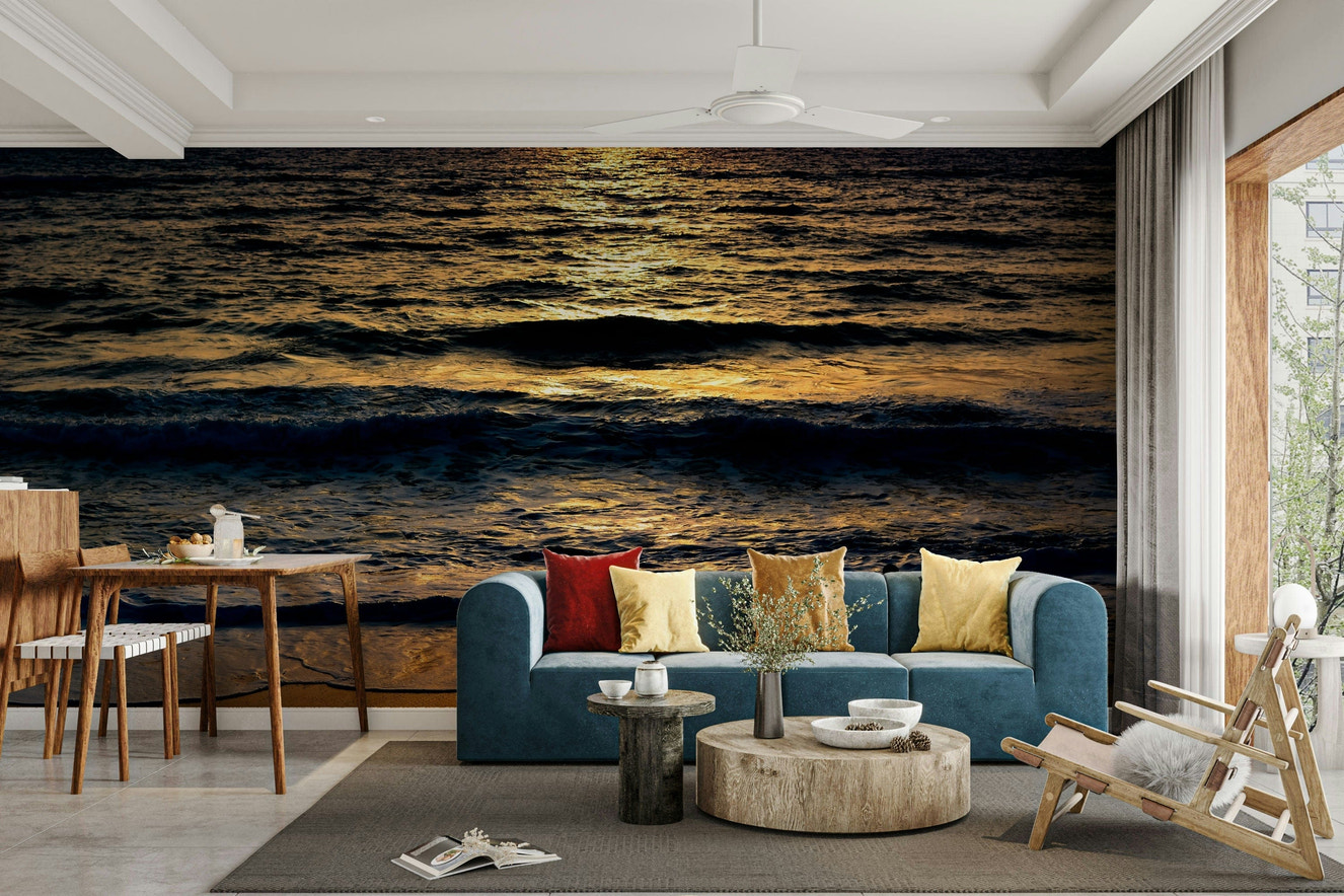 A beautiful abstract figurative wallpaper mural for a modern home.

