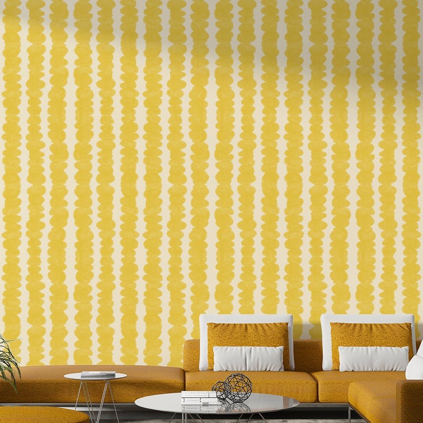 Bold and bright Sunshine Stacks wallpaper for bedrooms

