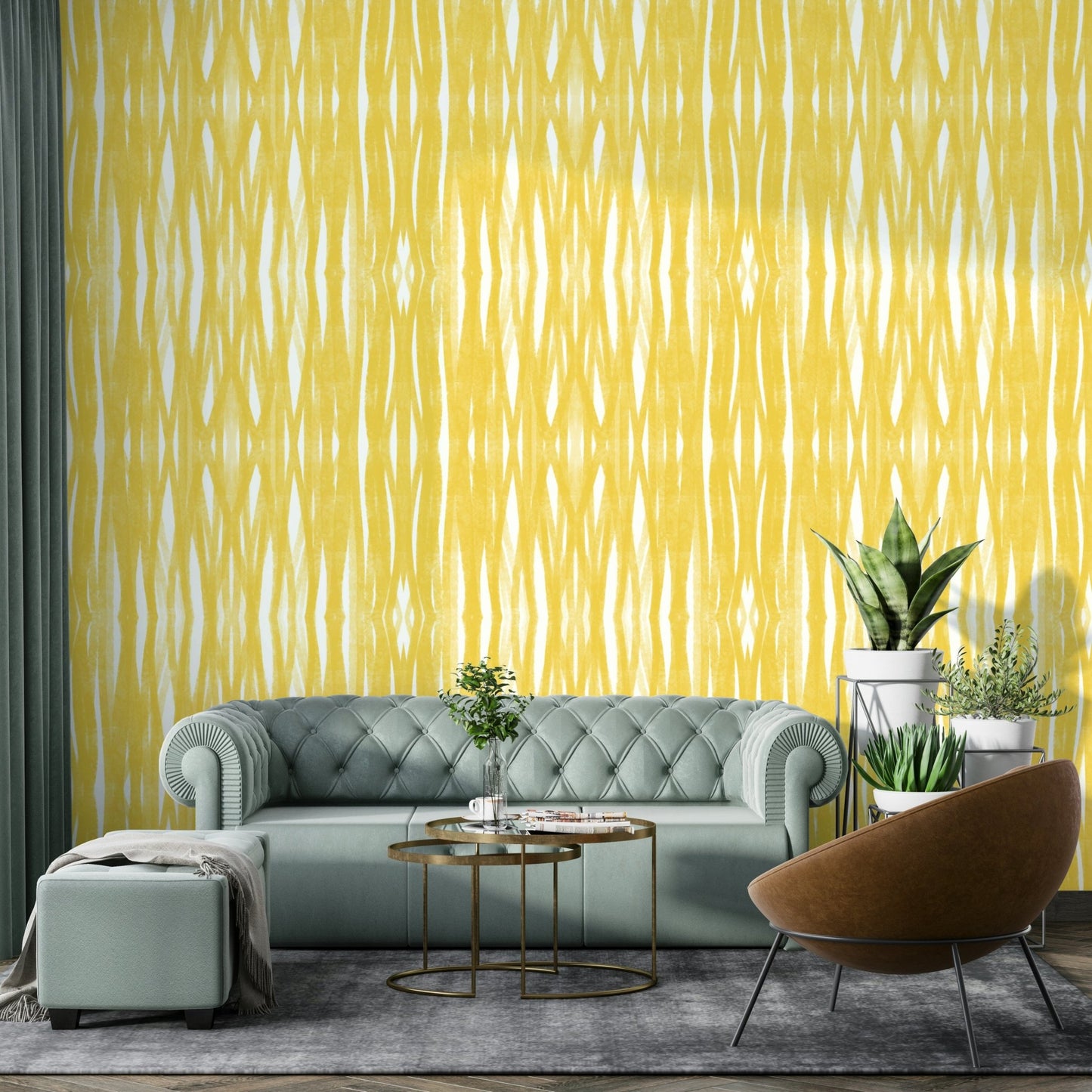 Warm, cheerful Sunshine Strokes wallpaper for rooms

