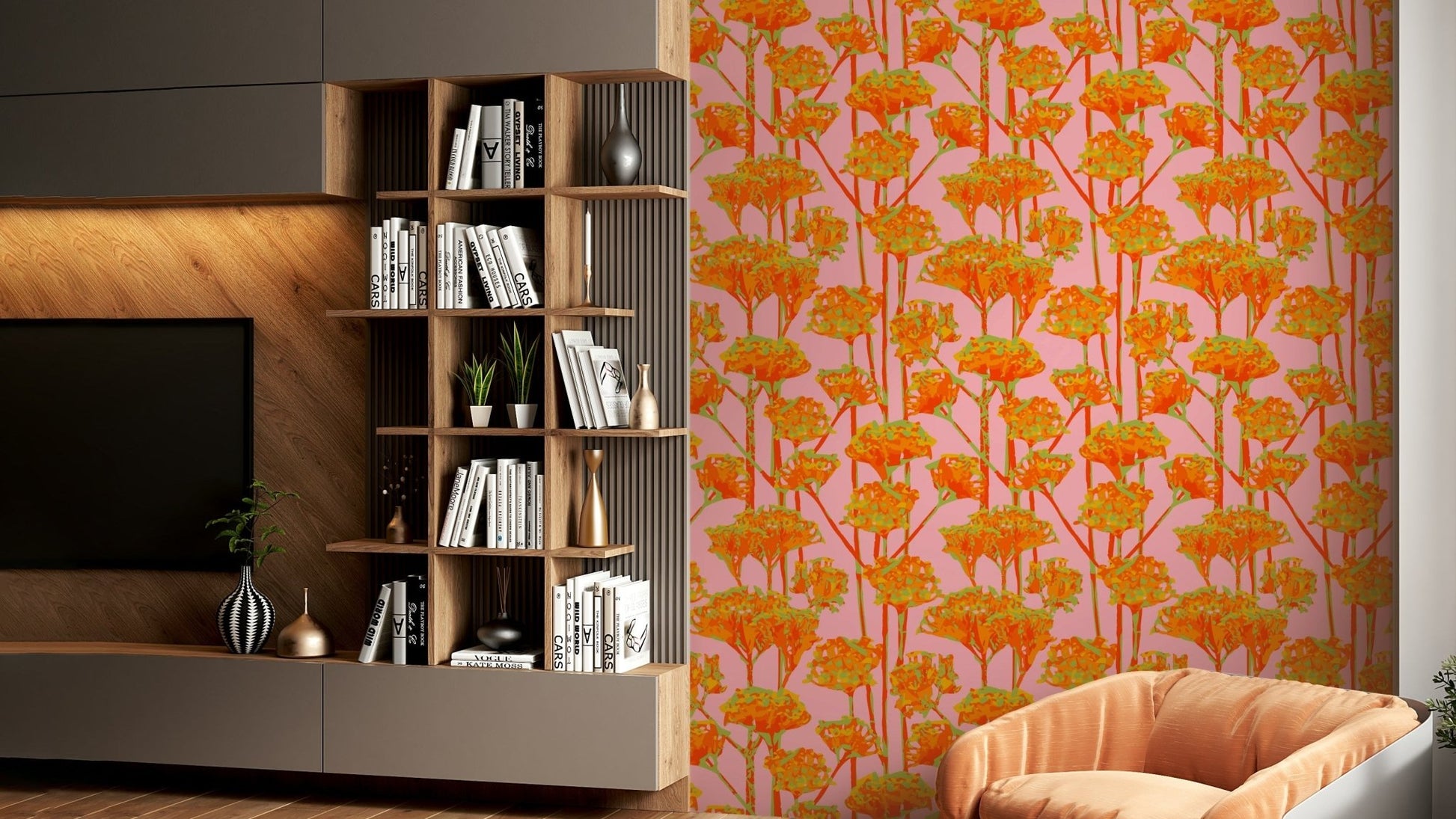 The image shows an artistic impression of a serene floral scene.

