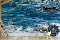 A calming energetic design wallpaper mural that defines a space.

