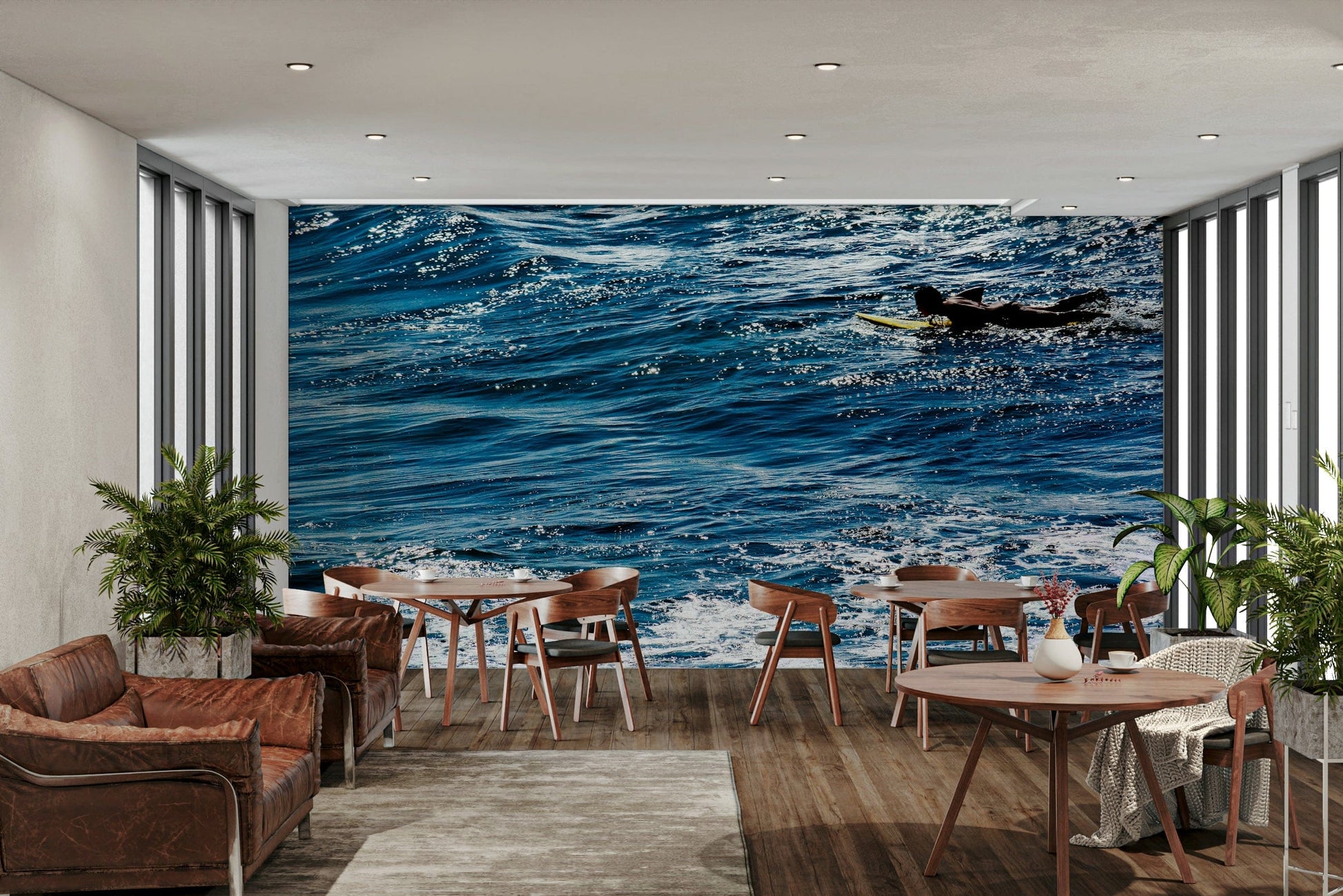 An artistic abstract design mural for home decor.

