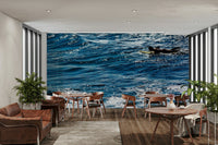 An artistic abstract design mural for home decor.

