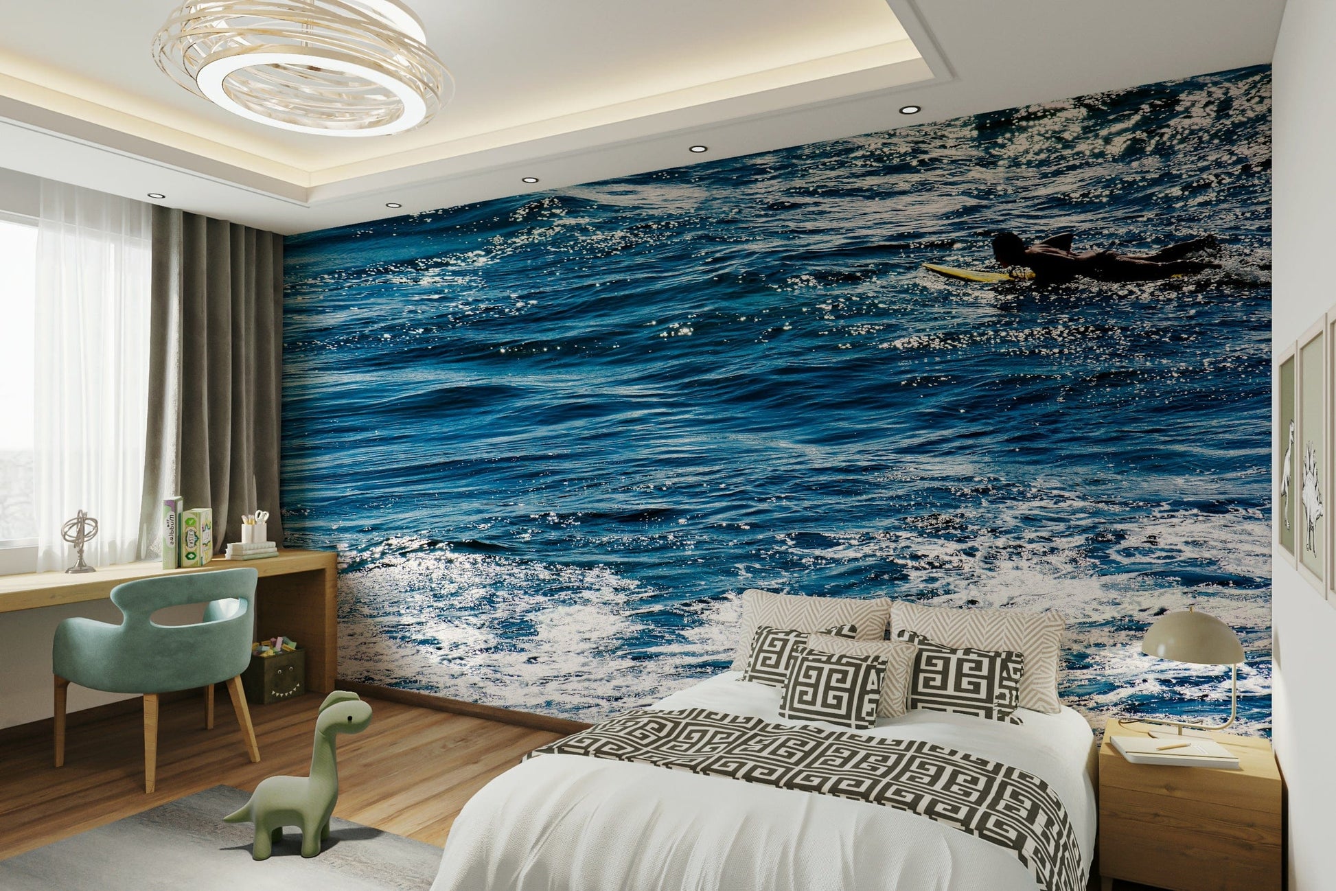 A serene forward moving design wall mural for your decor.

