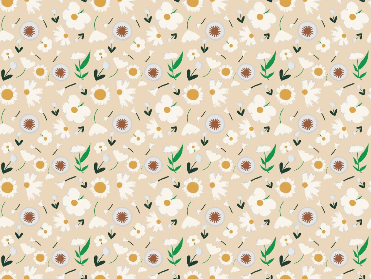 Marigold and Dandelion Pearl Wallpaper