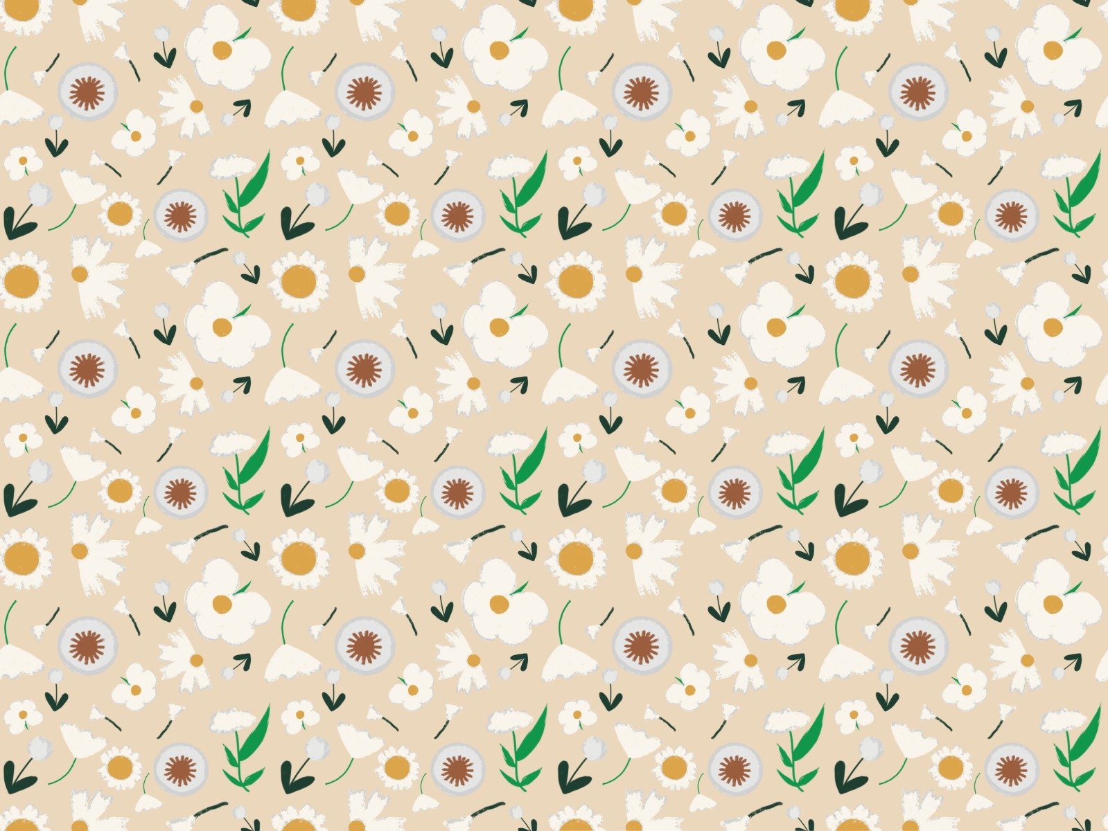 Marigold and Dandelion Pearl Wallpaper in your room — zoomed