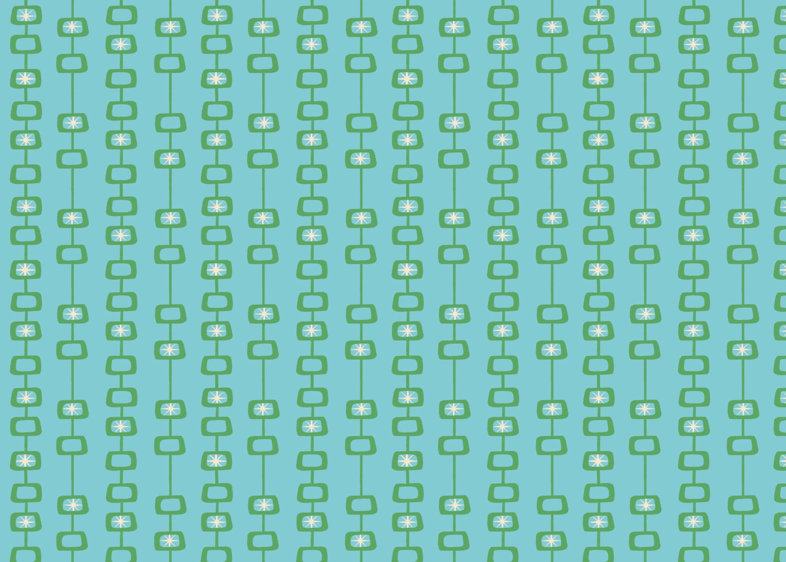 Mid Century Atomic Orbs Blue Green Wallpaper