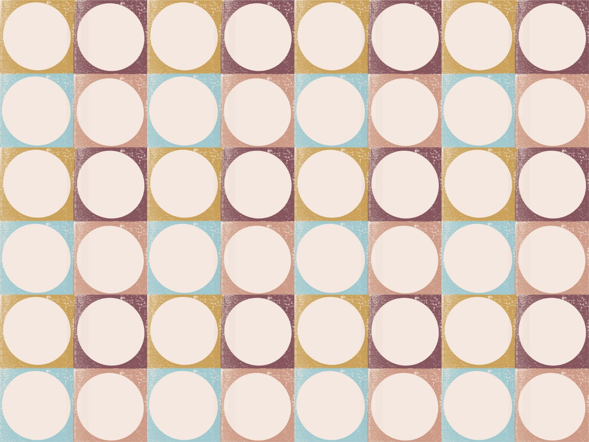 Modern Pink Blush Circles Pattern Wallpaper in your room — zoomed