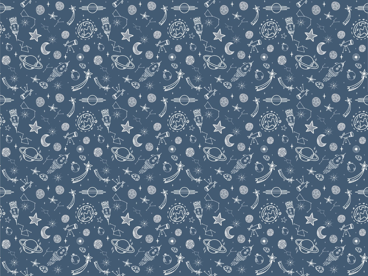 Space Voyage Blue Wallpaper For Walls in your room