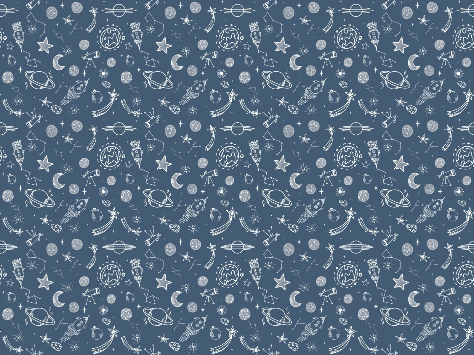 Space Voyage Blue Wallpaper For Walls