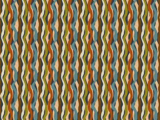 Textured Organic Stripe Waves Charcoal Wallpaper