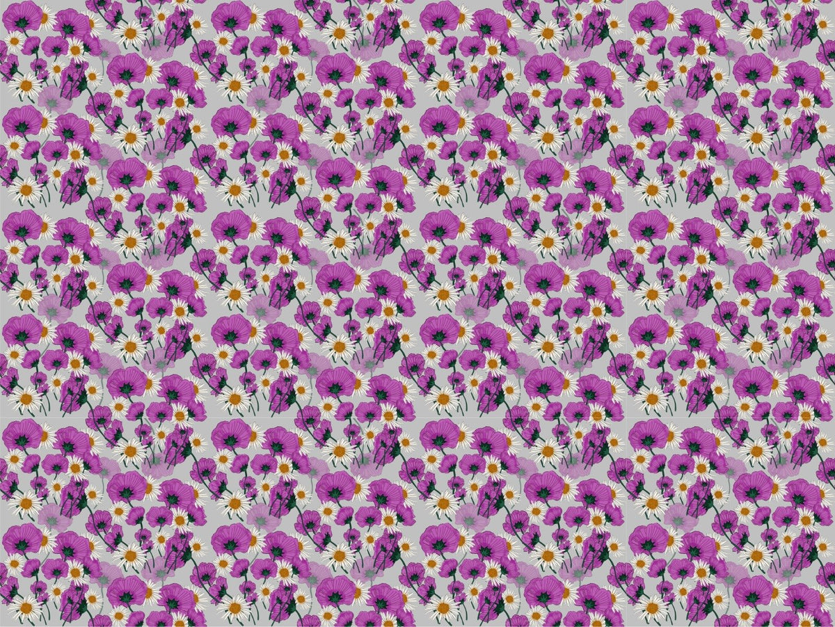 Purple Flower Wallpaper – Wild Color Pattern in your room — zoomed