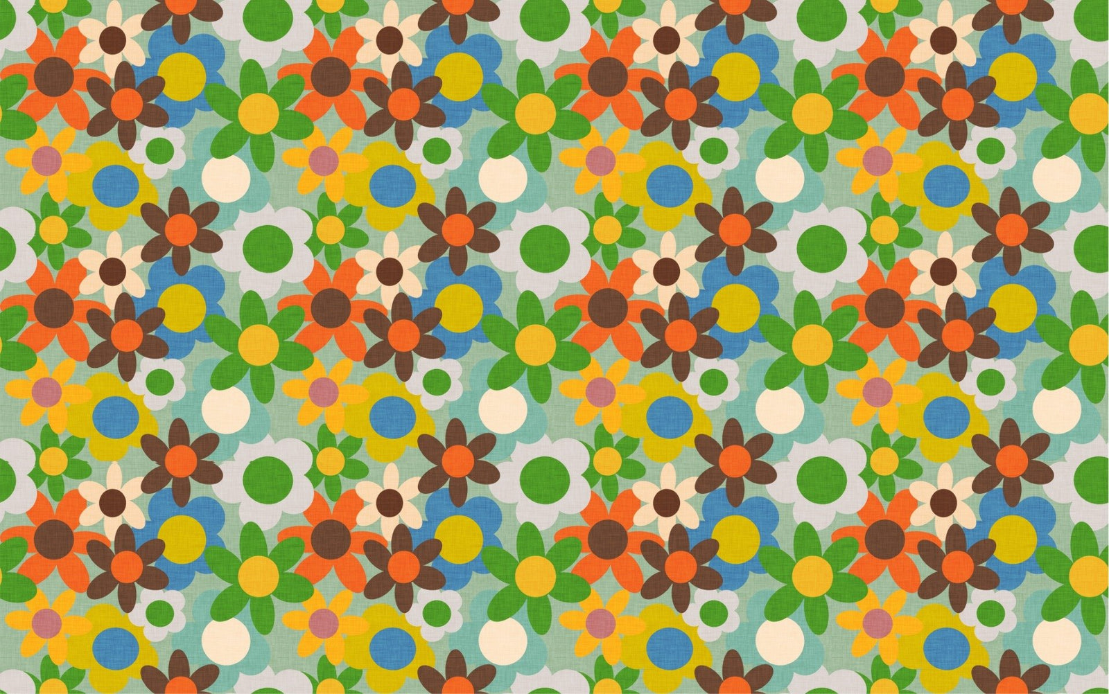 Colorful Old Flowers Design Wallpaper in your room