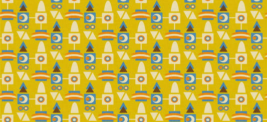 70s Geo Metric Avocado Yellow Wallpaper