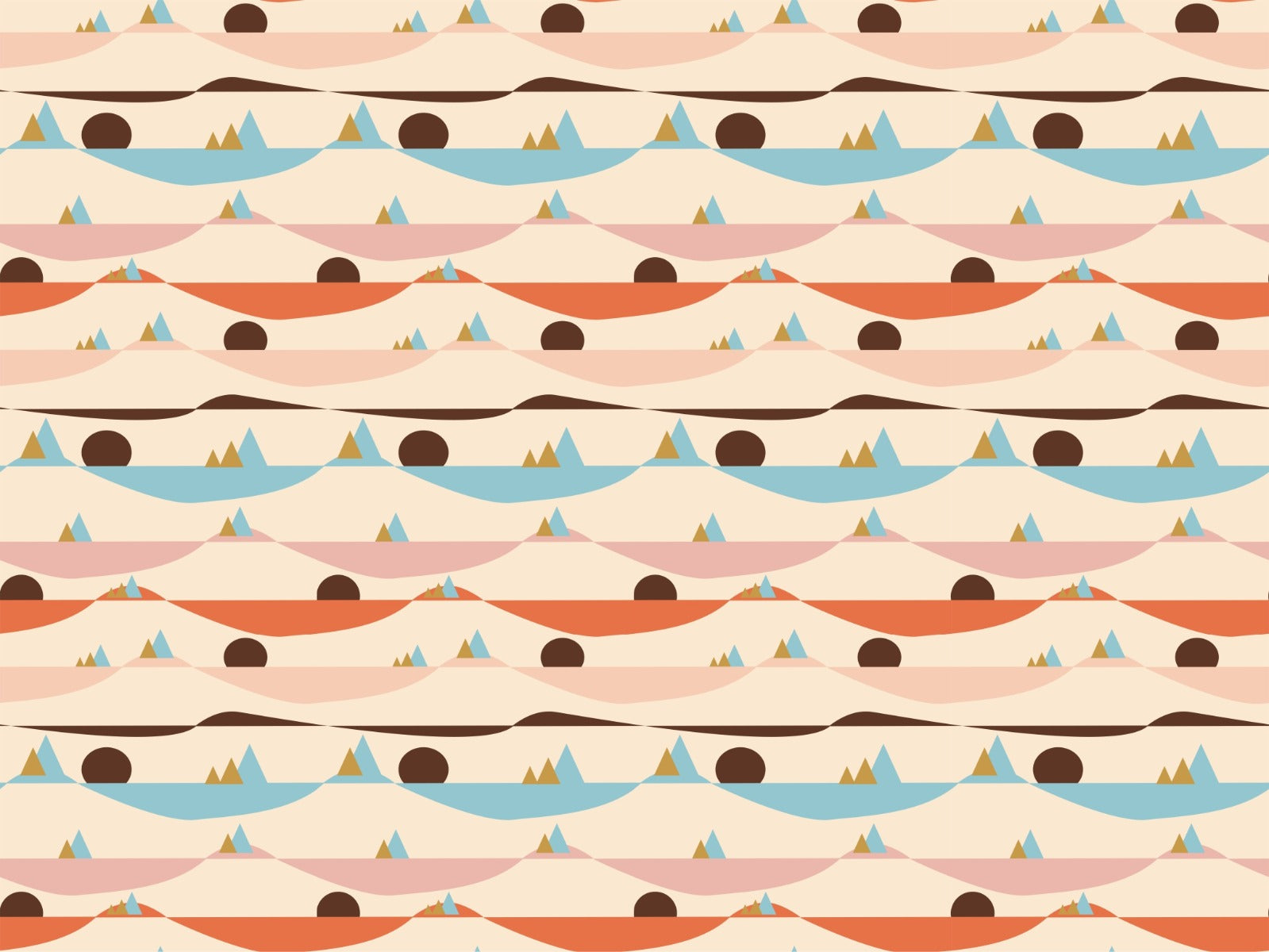 Apricity Landspace Repeat Pattern Wallpaper