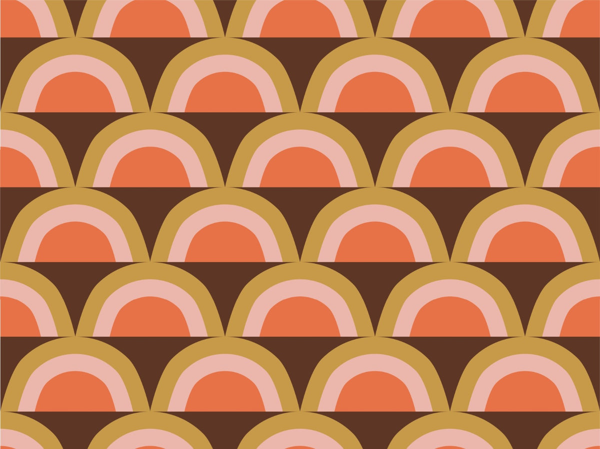 Apricity Boho Chocolate Yellow Wallpaper in your room — zoomed
