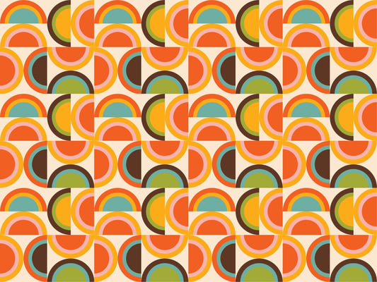 Bauhaus Geometric Boho Pattern Wallpaper