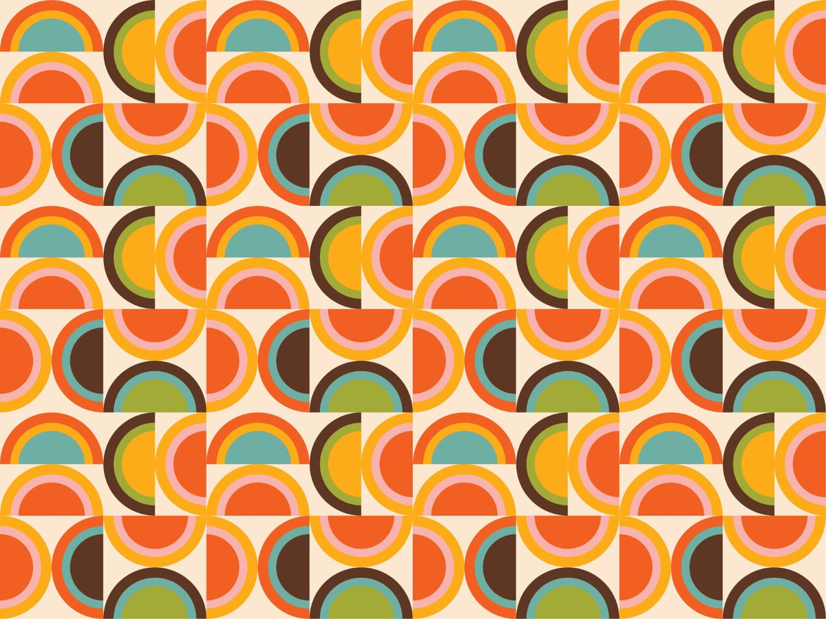 Bauhaus Geometric Boho Pattern Wallpaper