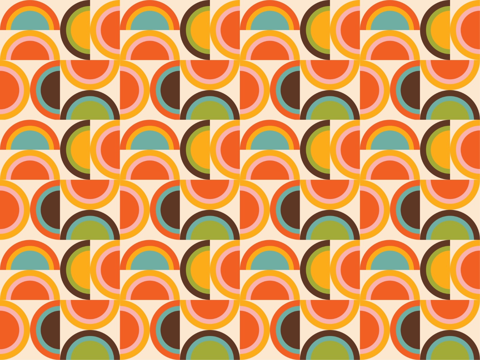 Bauhaus Geometric Boho Pattern Wallpaper in your room — zoomed